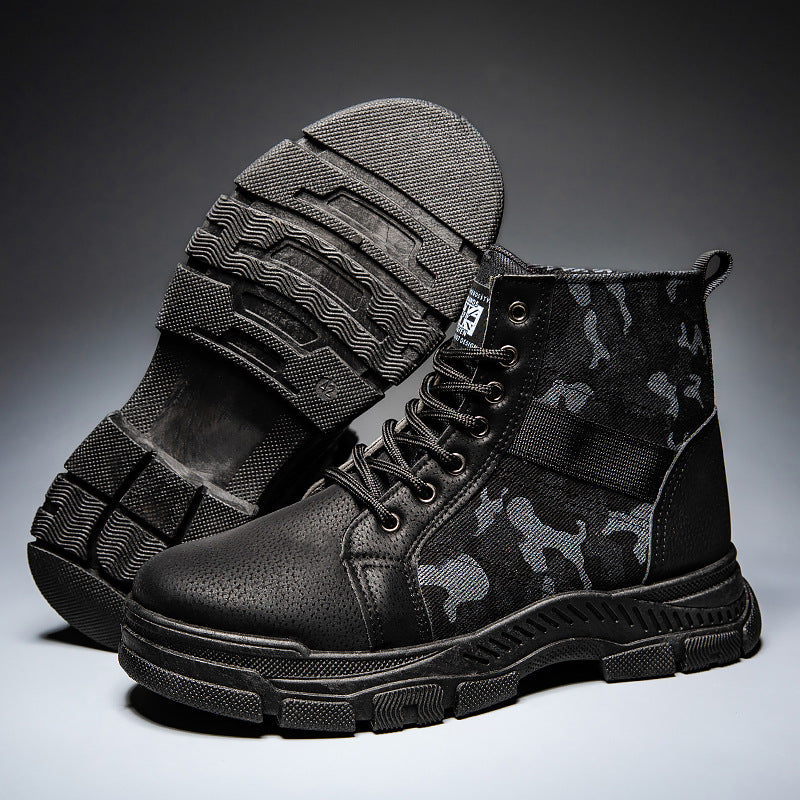 Damen Stiefel Camouflage Ankle Boots Rutschfest Elastisch