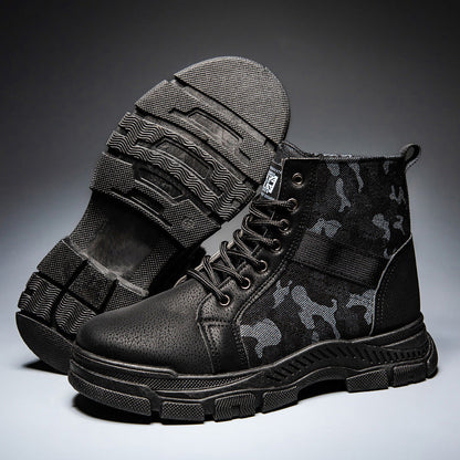 Damen Stiefel Camouflage Ankle Boots Rutschfest Elastisch