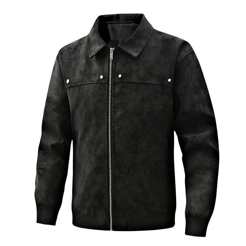 Herren Lederjacke Steppweste Soft Schwarz Modern