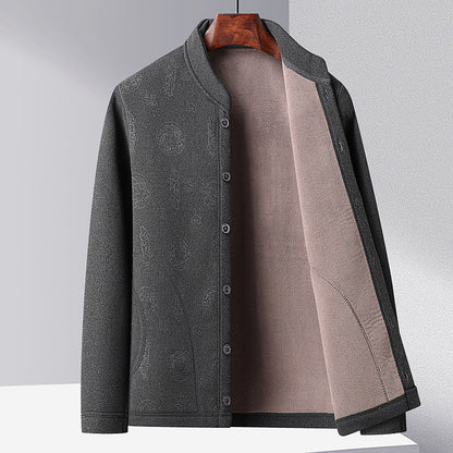 Herren Strickjacke Modern mit Knöpfen und Hochkragen