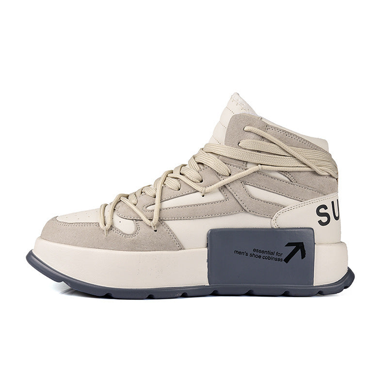 Herren Sneaker High-Top Sportlich mit Traktionssohle Schwarz Modisch