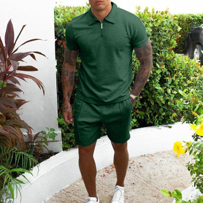 Herren Sportset Kurzarm Elastischer Bund Sportlich