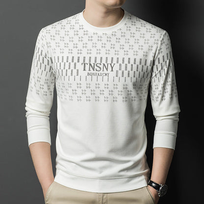 Herren Pullover Modern Rundhals Strukturiert Grau