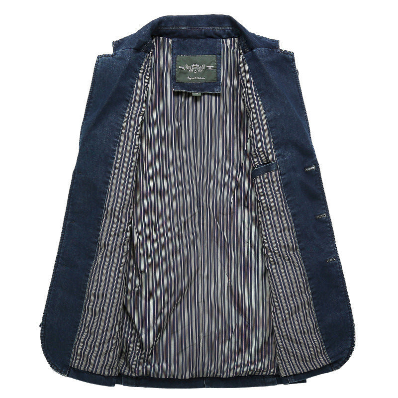 Herren Denim Blazer Modern Slim Fit