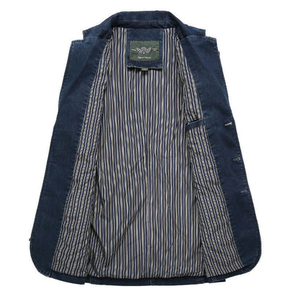 Herren Denim Blazer Modern Slim Fit