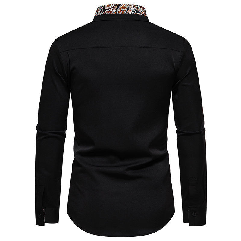 Herren Langarmhemd Modern Paisley Muster Eleganz