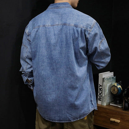 Herren Denim-Jacke Lässig Modern mit Brusttaschen