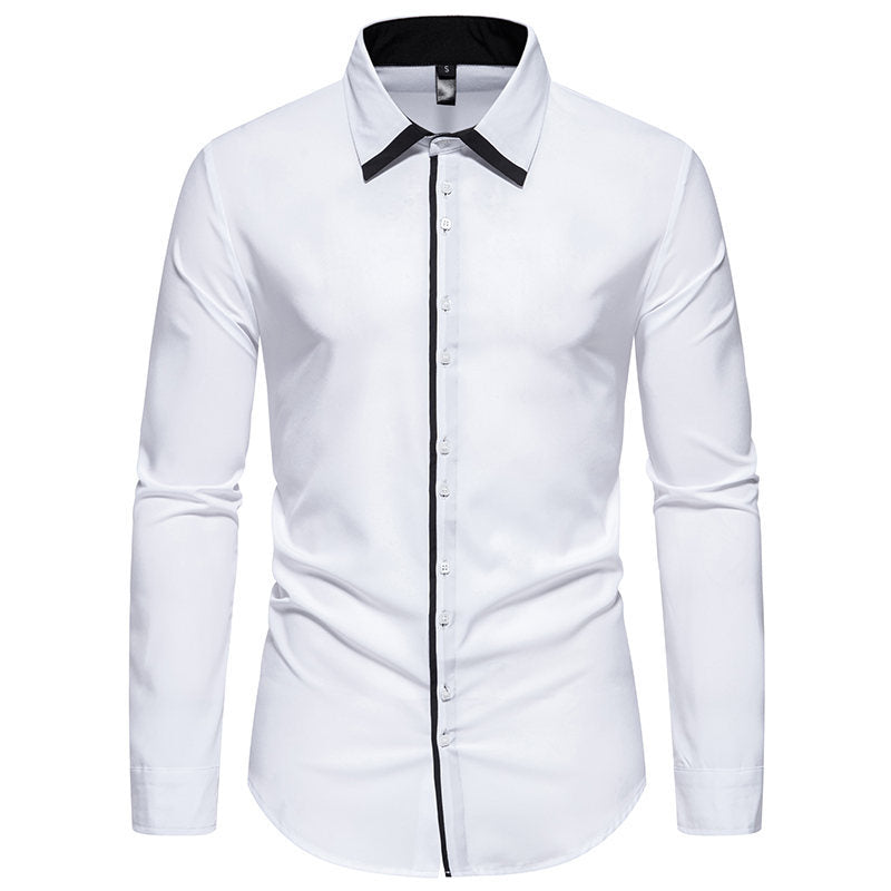 Herren Slimfit Hemd mit Kontrastkragen und Hochwertigem Stoff