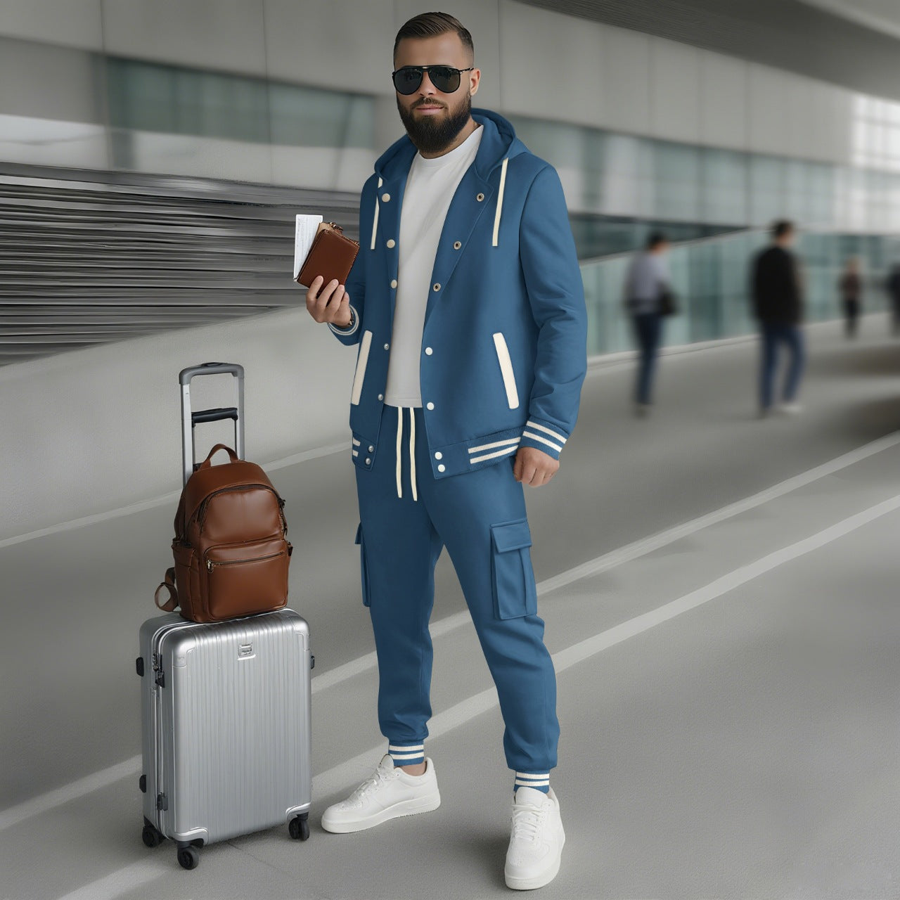 Herren Sportset Functional mit Kapuze und Taschen - BerlinGlamour