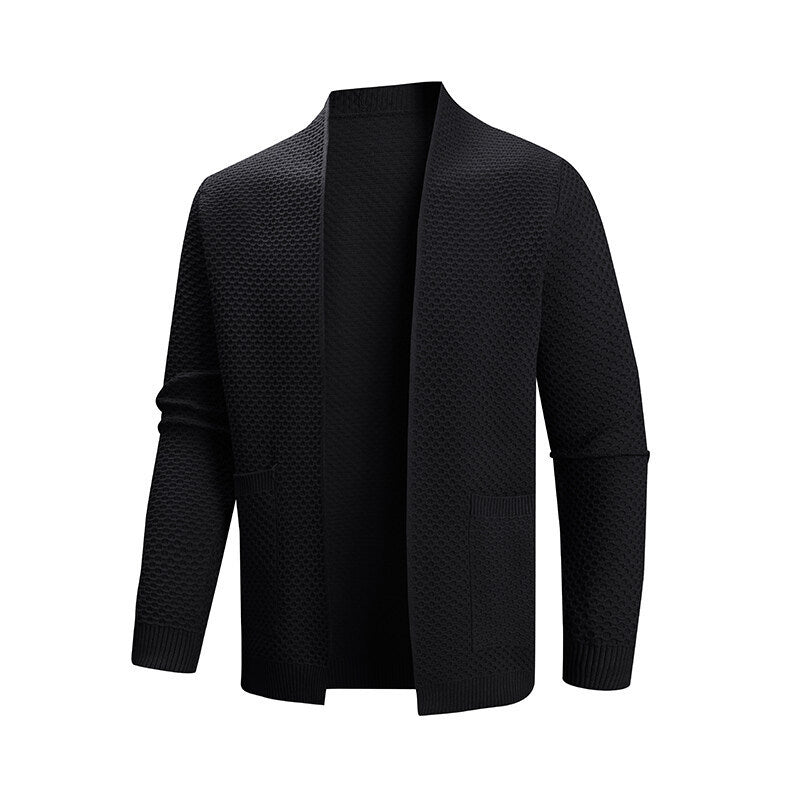 Herren Strickjacke Offener Kragen Modern Trendy