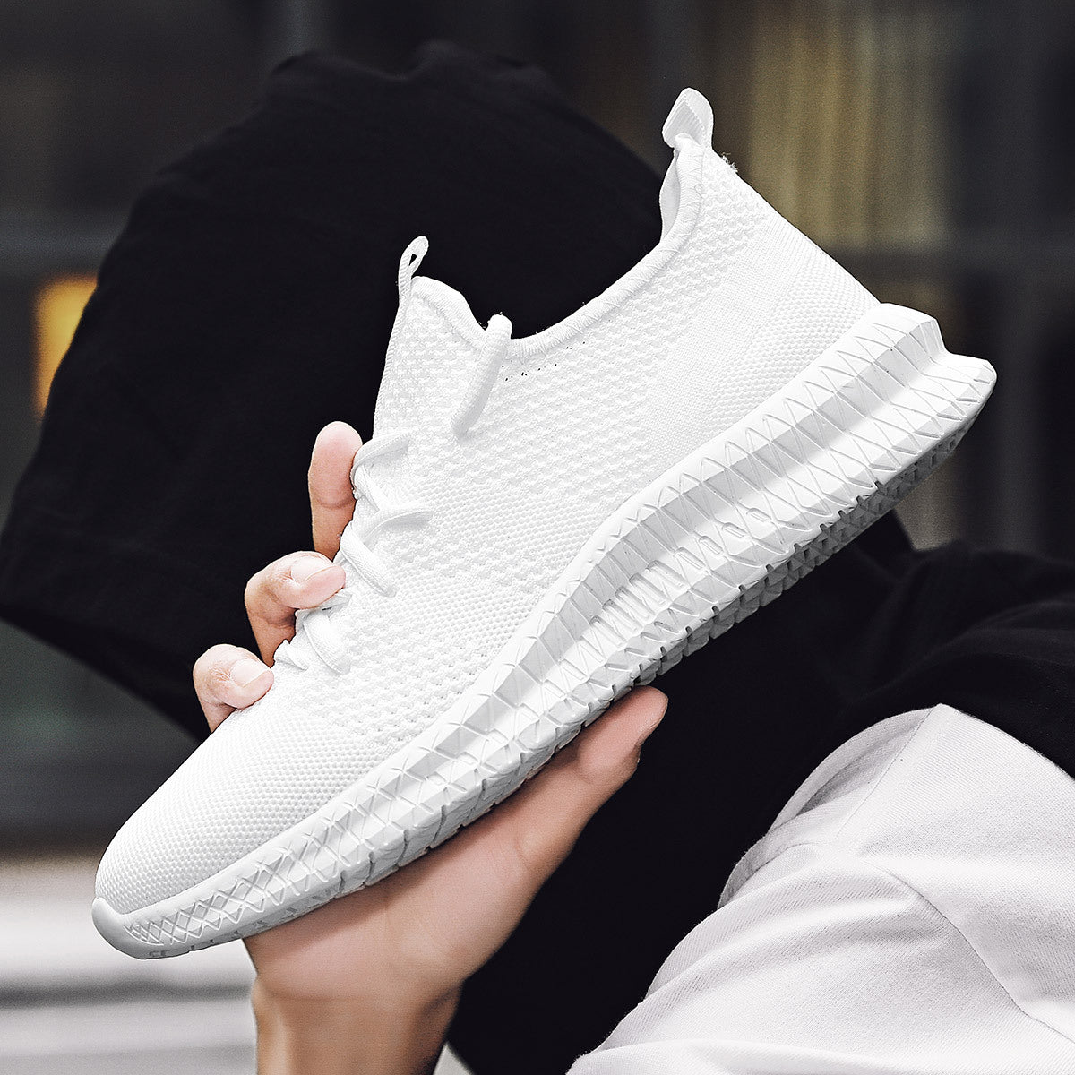Damen Laufschuhe Atmungsaktiv Flexibel Schwarz