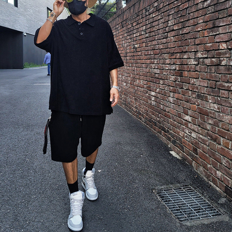 Herren T-Shirt & Shorts Set Lässig Oversized Mode