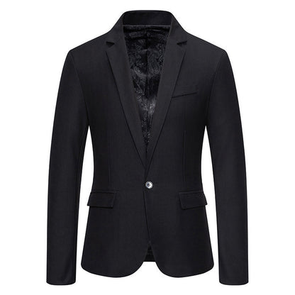 Herren Blazer Hochzeit Elegant Slim Fit Schwarz