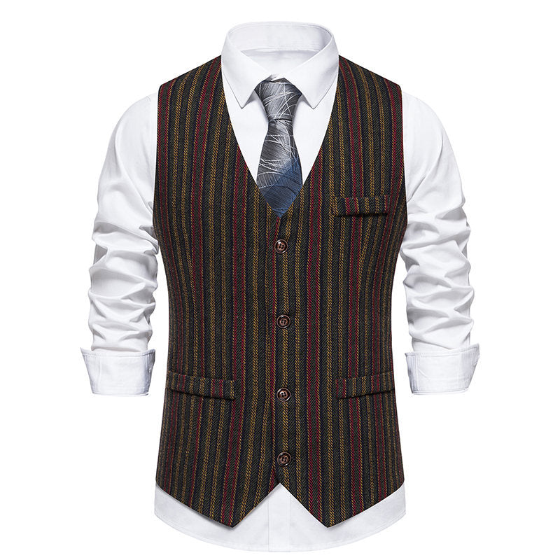 Herren Anzugweste Klassisch Herringbone Muster Elegant