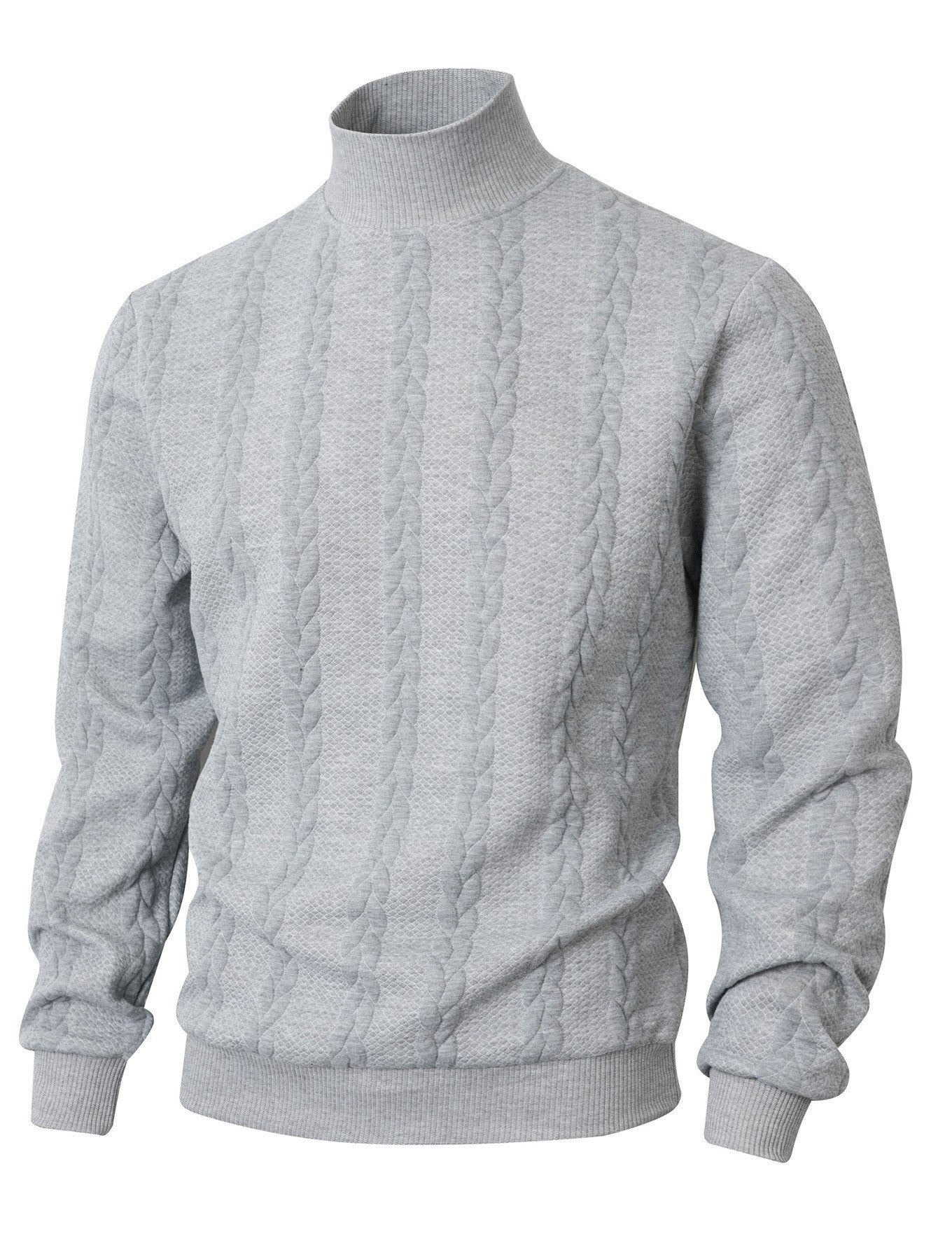 Herren modischer Pullover mit strukturiertem Stehkragen Berlin-Glamour