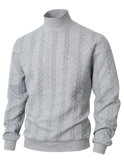 Herren modischer Pullover mit strukturiertem Stehkragen Berlin-Glamour