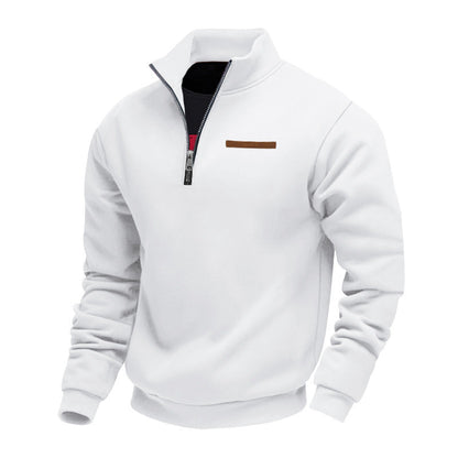 Herren Fleece-Pullover Mit Halbem Reißverschluss Warm