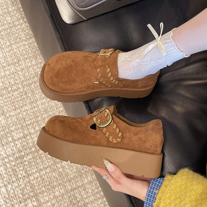 Damen Hausschuhe Plateau Komfort Schuhe Mit Schnalle Damenmode