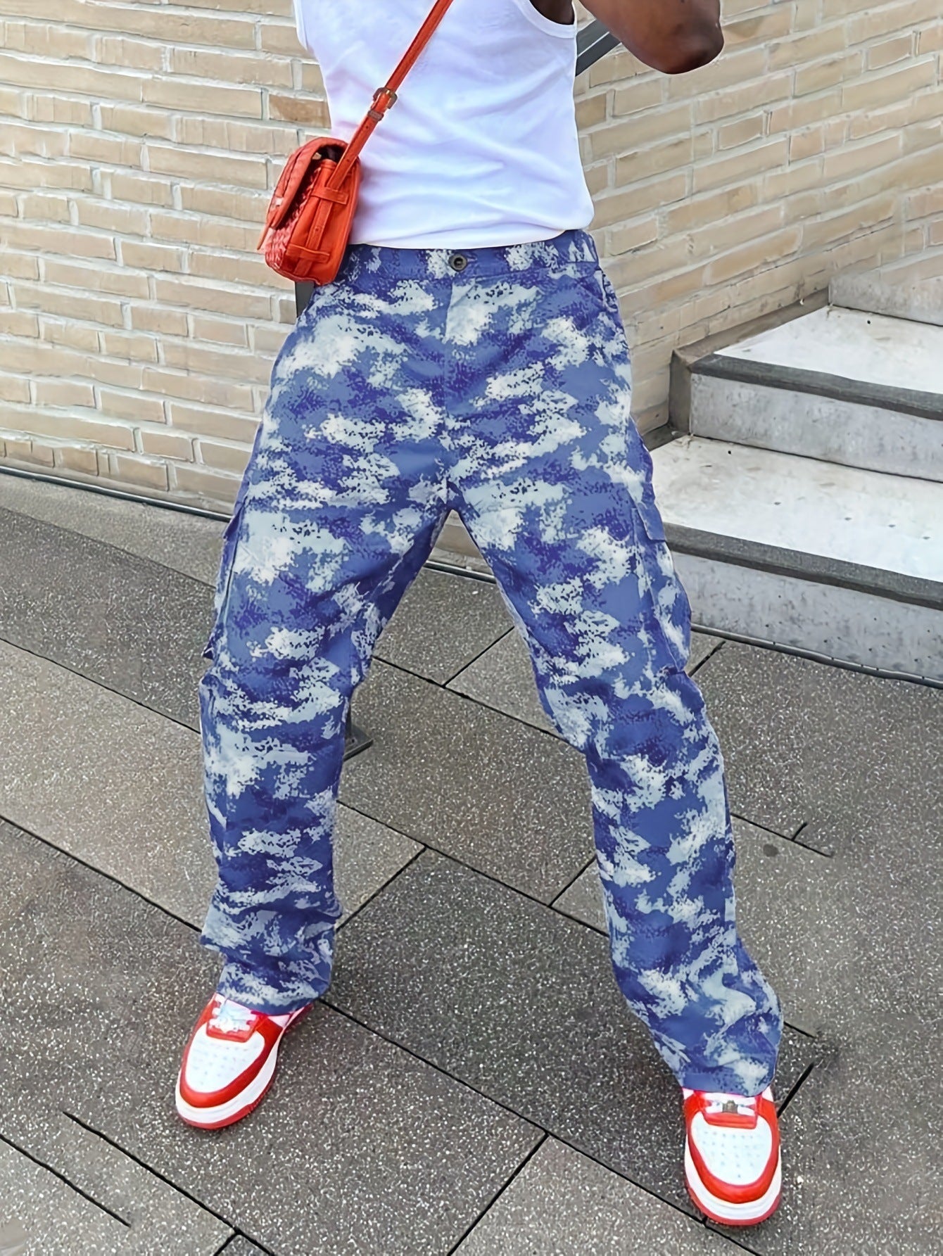 Herren Camo Cargo-Hose Militär-Style Grüün