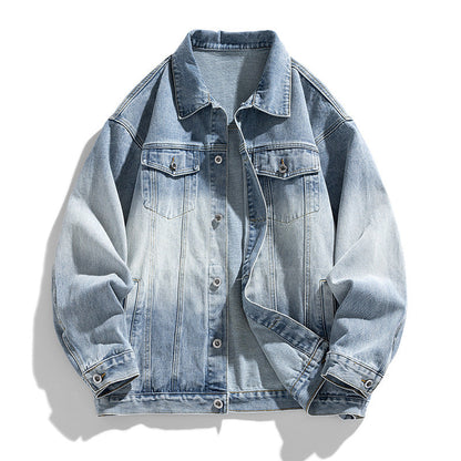 Herren Denimjacke Lässig Modern Mit Taschen