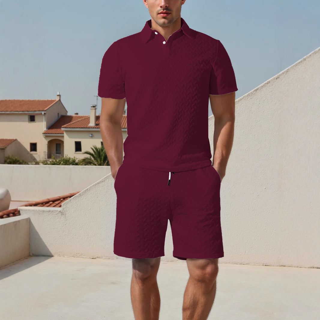 Herren Sportset Polo-Shirt und Shorts atmungsaktiv Elastisch