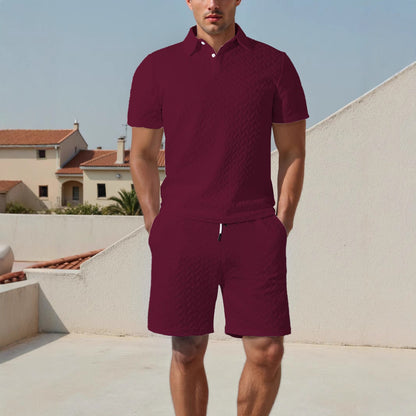 Herren Sportset Polo-Shirt und Shorts atmungsaktiv Elastisch