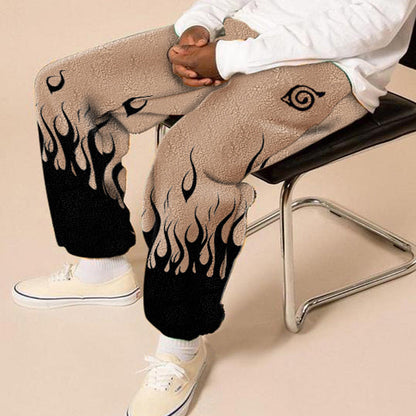 Lässige Herren Sweatpants Flammendruck Trendig Bequem - BerlinGlamour