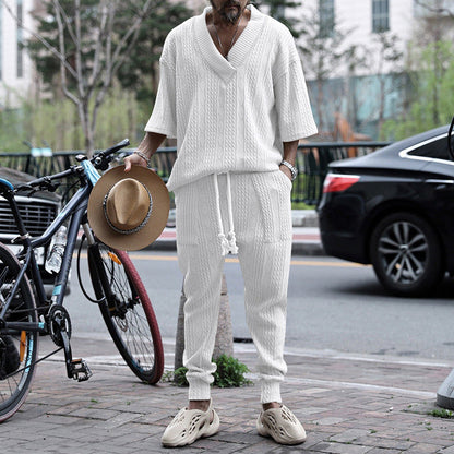 Herren Freizeit-Set Oversized Pullover Jogginghosen Bequem