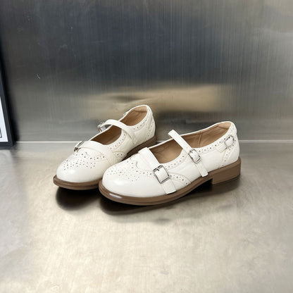 Elegante Damen Ballerinas mit Riemen und Lochmuster