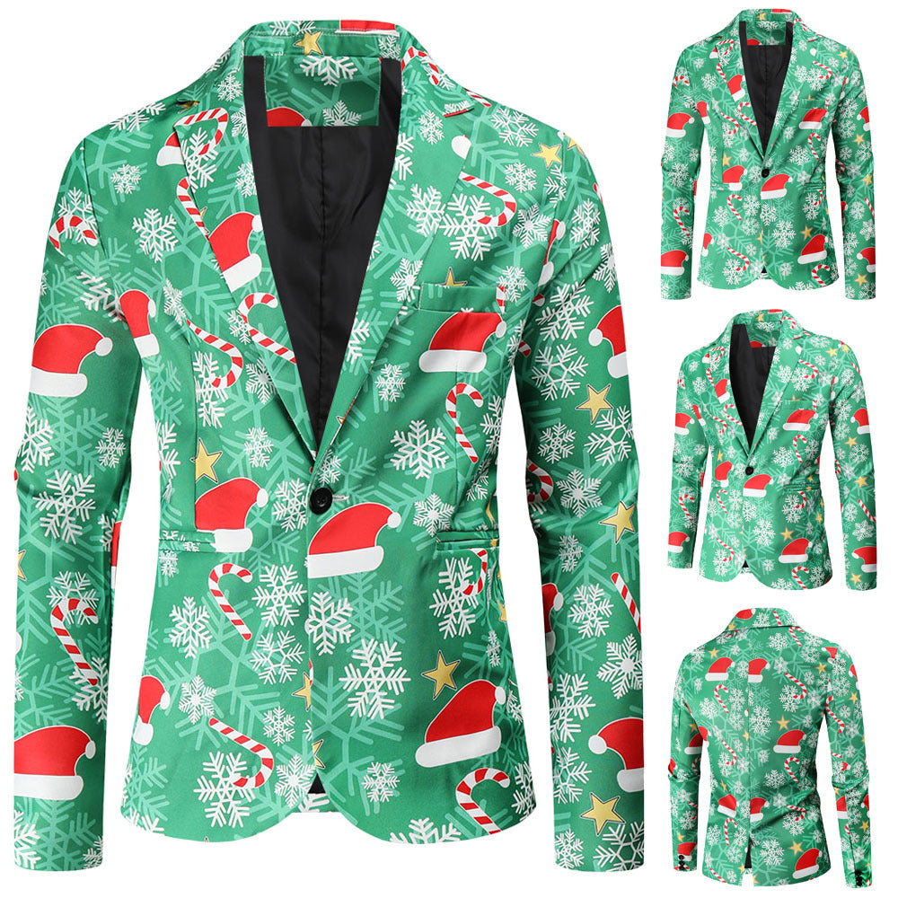 Herren Blazer Weihnachtlich Moderner Anzug Blazer - BerlinGlamour