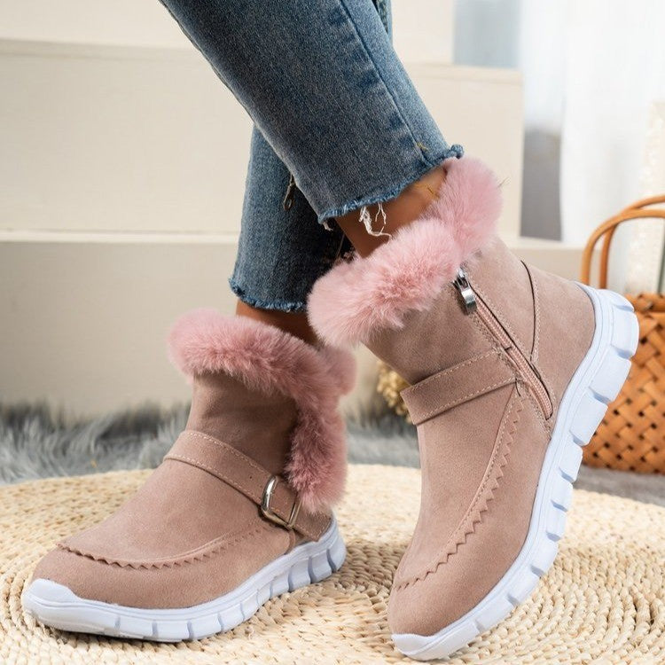 Damen Winterstiefel Warm Komfortabel mit Kunstfell