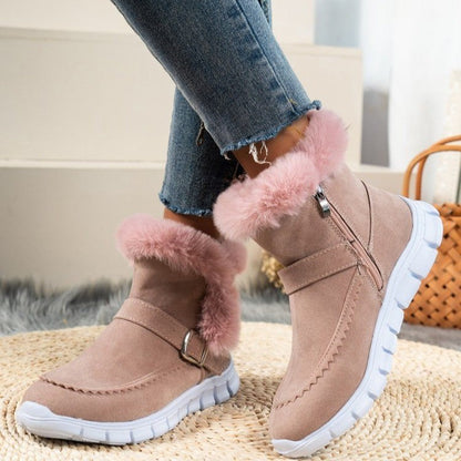 Damen Winterstiefel Warm Komfortabel mit Kunstfell
