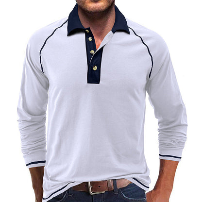Herren Langarmshirt Modern mit Knopfleiste und Schmalkragen