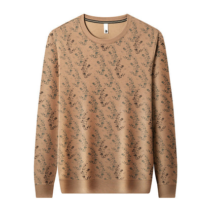Herren Langarmshirt Floralmuster Hochwertig Elegant