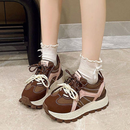 Damen Sneaker Hochplateau Sneakers Sportlich Trendy