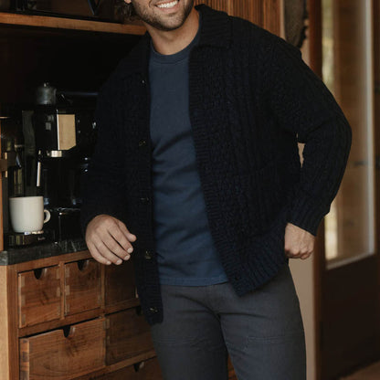 Herren Strickjacke Karo Muster Modern Stylish