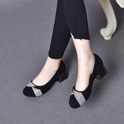 Damen Ballerinas Glitzer Dekor Komfort Schuhe