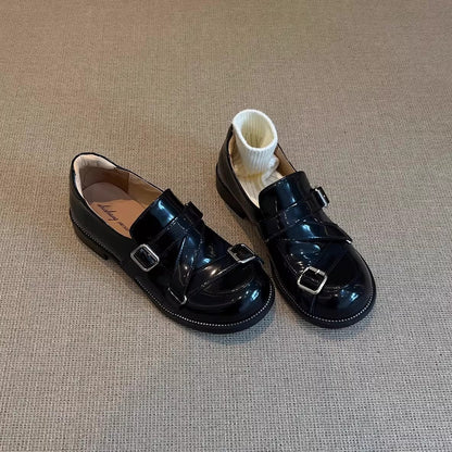 Damen Schnürschuhe Glänzend Modisch mit Riemen