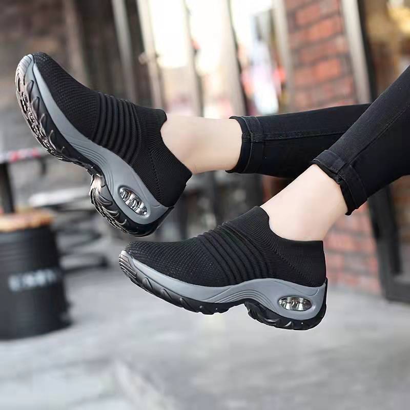 Damen Sneaker Luftgepolstert Elastisch Bequem
