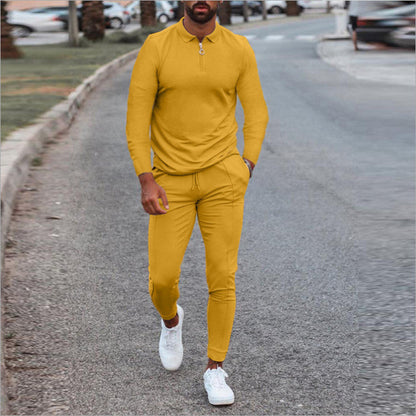 Herren Sportset Hose Oberteil mit Reißverschluss Elastisch Modern