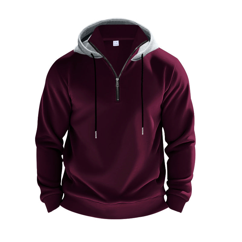 Herren Kapuzenpullover Modern Atmungsaktiv Reißverschluss