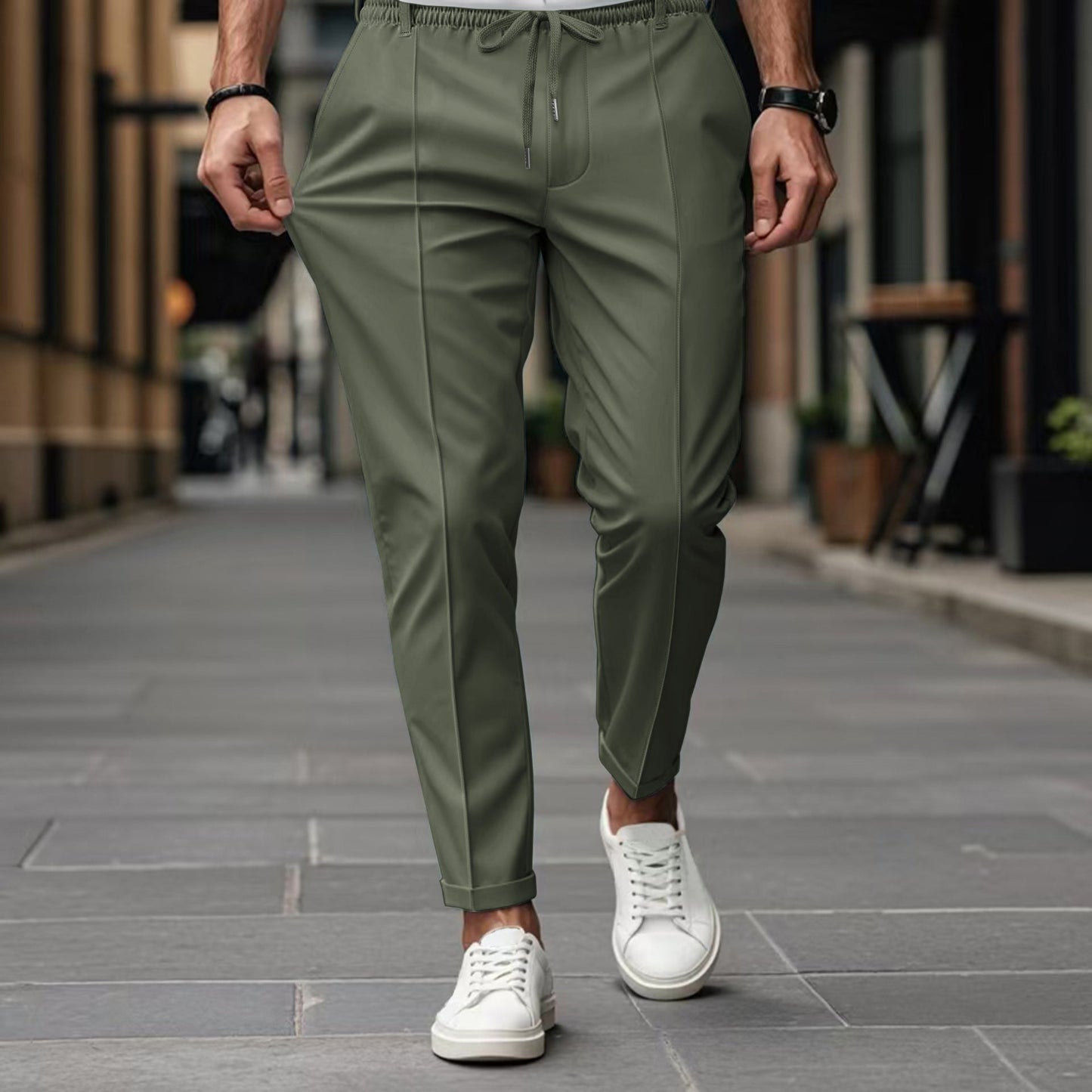 Herren Chino-Hose Elegant Mit Elastischem Bund