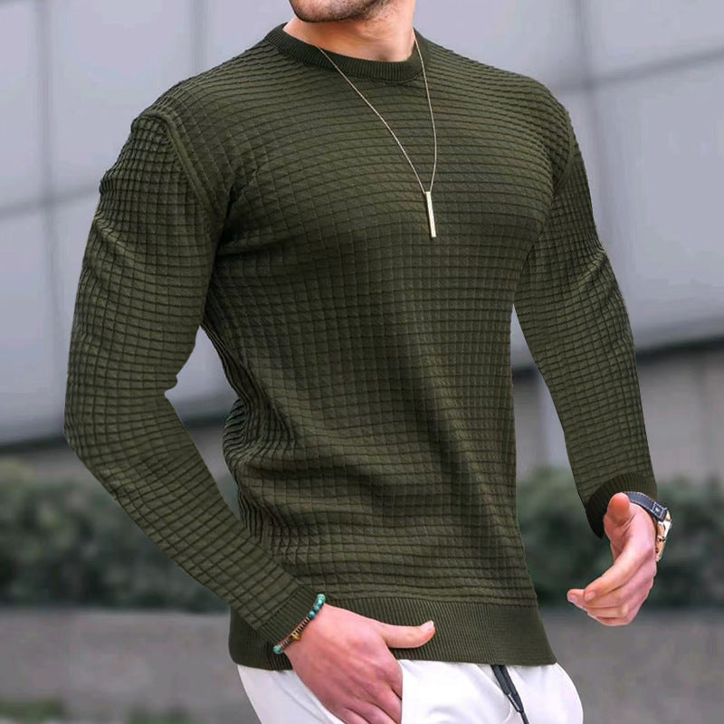 Herren Strickpullover Modern Rundhals mit Struktur Look