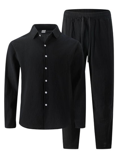 Herren Schlafanzug Set Atmungsaktiv Bequem Modern