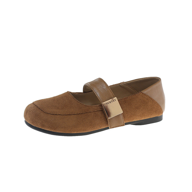 Damen Ballerinaschuhe Weiches Wildleder Modern