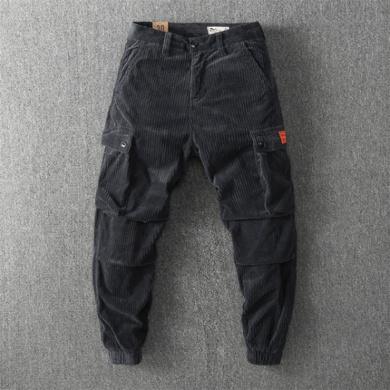 Herren Cargo-Hose Bequem Cord mit vielen Taschen - BerlinGlamour
