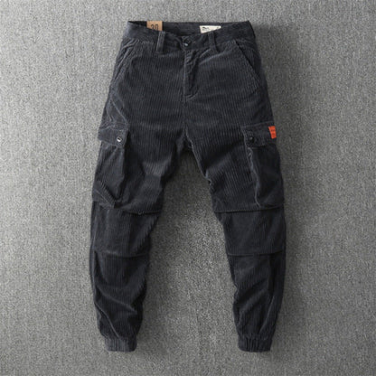 Herren Cargo-Hose Bequem Cord mit vielen Taschen - BerlinGlamour