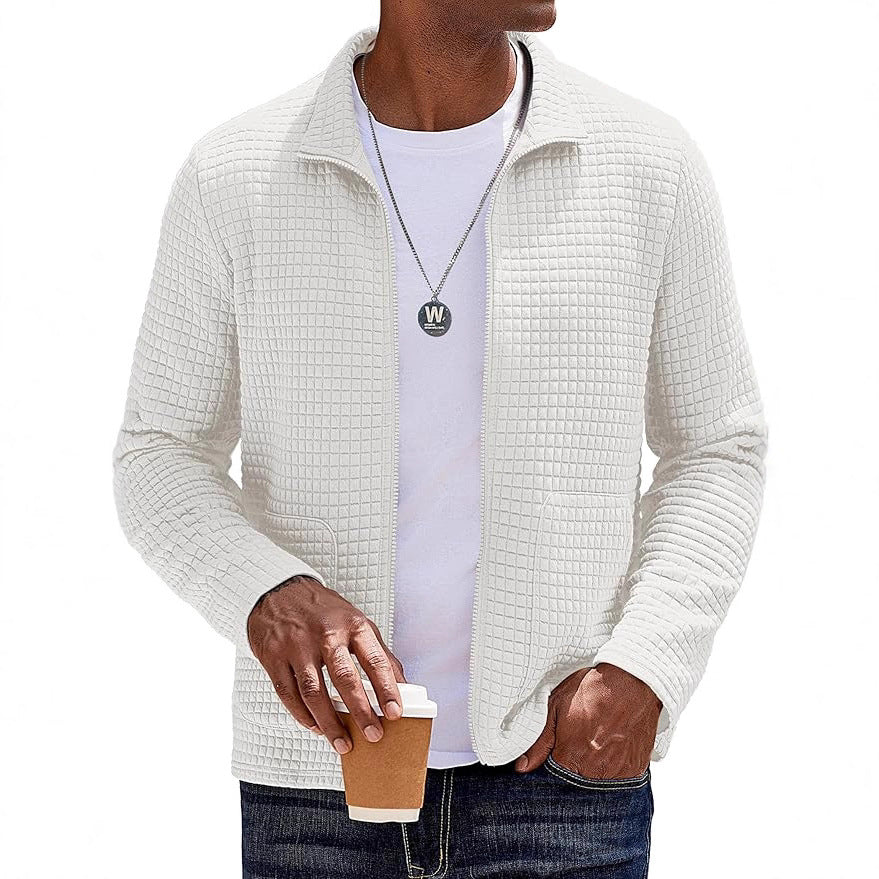 ein Beispiel für einen neuen Titel: Stilvolle Herren Strickjacke mit Praktischen Einschubtaschen und modischem Waffelmuster BerlinGlamour