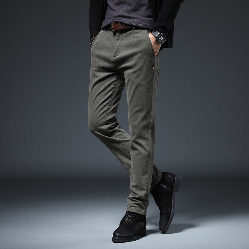 Herren Slim-Fit Hose Elastisch Bequem Mit Taschen