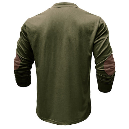 Herren Langarmshirt Modern Schnürdesign Slim Fit